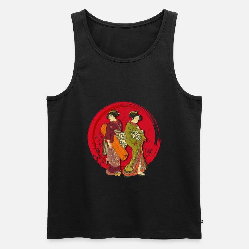 Two Geishas - Männer Premium Bio Tank Top - Schwarz