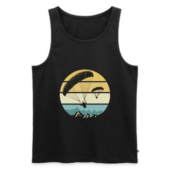 paragliding gift man woman sport paraglider - Men's Premium Organic Tank Top - black - Front - Michal (187cm)