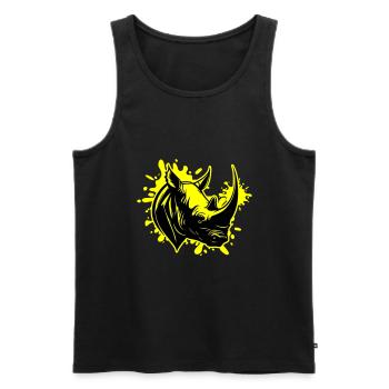 Rhinoceros Animal Head - Men's Premium Organic Tank Top - black - Front - AI Model Male 178 light (178cm)