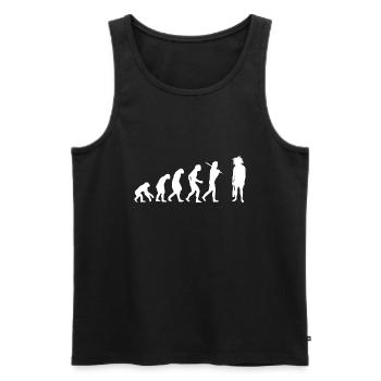 Homme des cavernes de Neandertal Cadeau Évolution - Débardeur bio Premium Homme - noir - Devant - AI Model Male 178 light (178cm)