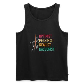 Basson pour basson anches et bassoniste - Débardeur bio Premium Homme - noir - Devant - AI Model Male 178 light (178cm)