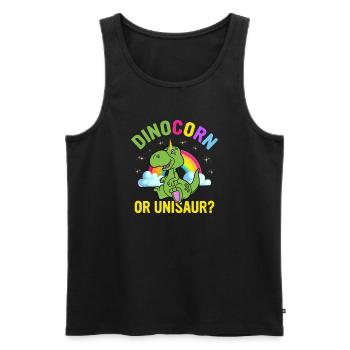 Funny Cute Dinosaur Unicorn - Dinocorn ou unisaure - Débardeur bio Premium Homme - noir - Devant - Michal (187cm)