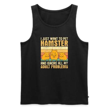 I just want to pet Hamsters - Men's Premium Organic Tank Top - black - Front - Michal (187cm)