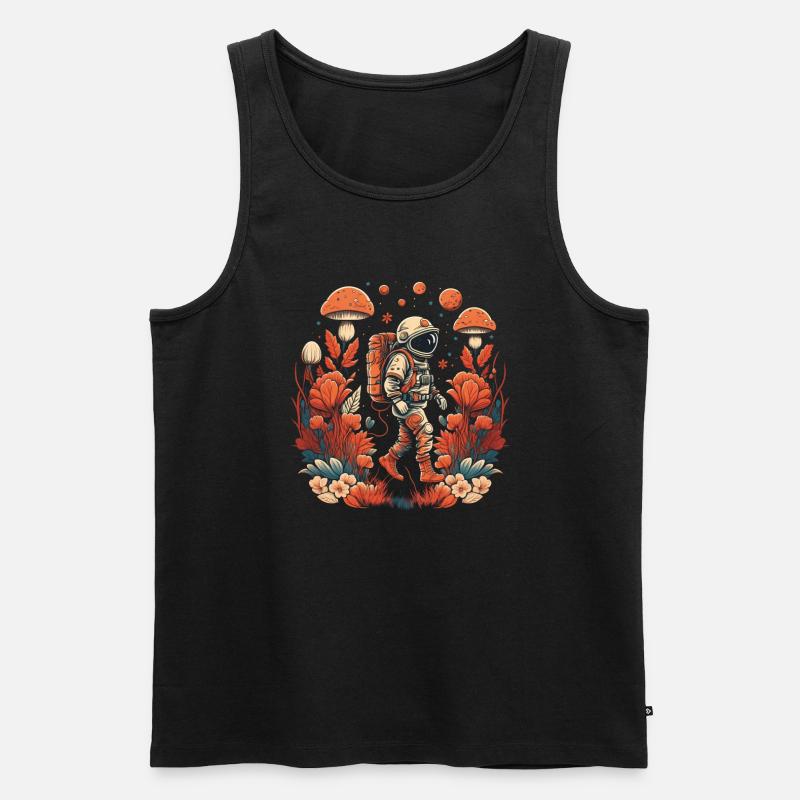 Champignons astronautes - Débardeur bio Premium Homme - noir