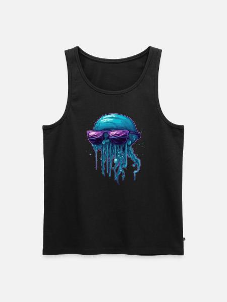 Qualle Jellyfish - Men's Premium Organic Tank Top - black