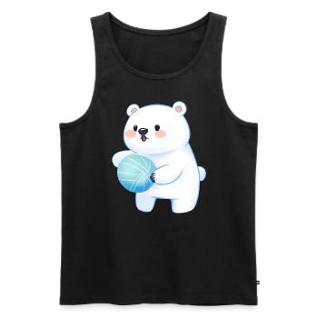 Mignon Polar Bear Polar Bear Volleyball Ball Sports de balle - Débardeur bio Premium Homme - noir - Devant - Michal (187cm)