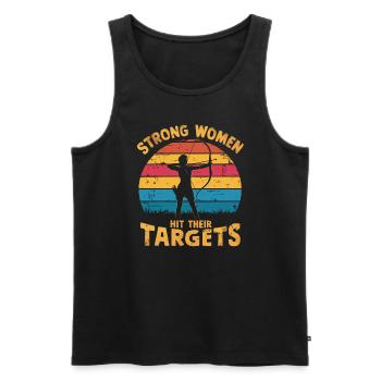 Strong women hit their targets Archery - Men's Premium Organic Tank Top - black - Front - Michal (187cm)