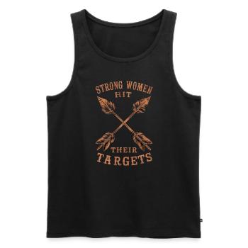 Strong women hit their targets Archery - Men's Premium Organic Tank Top - black - Front - Michal (187cm)