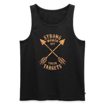Strong women hit their targets Archery - Men's Premium Organic Tank Top - black - Front - Michal (187cm)
