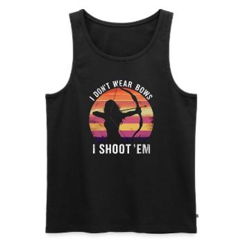 I Don't Wear Bows I Shoot Them Bogenschütze - Männer Premium Bio Tank Top - Schwarz - Vorne - Michal (187cm)