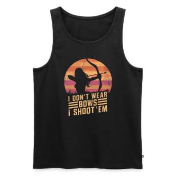 I Don't Wear Bows I Shoot Them Bogenschütze - Männer Premium Bio Tank Top - Schwarz - Vorne - Michal (187cm)