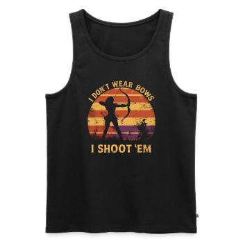 I Don't Wear Bows I Shoot Them Bogenschütze - Männer Premium Bio Tank Top - Schwarz - Vorne - Michal (187cm)