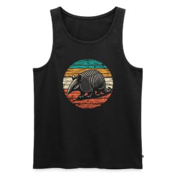 Armadillo Gürteltier - Männer Premium Bio Tank Top - Schwarz - Vorne - AI Model Male 178 light (178cm)