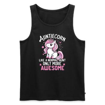 Tante, Tante, Licorne - Débardeur bio Premium Homme - noir - Devant - Michal (187cm)