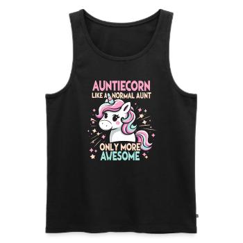 Tante, Tante, Licorne - Débardeur bio Premium Homme - noir - Devant - Michal (187cm)