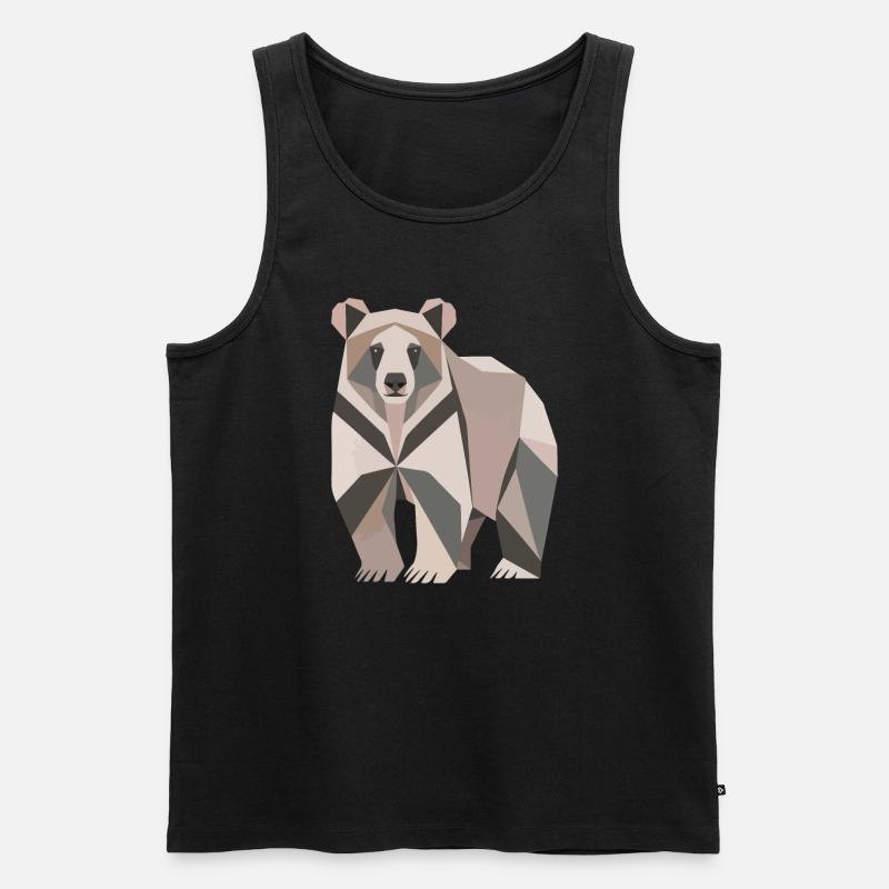 Bär Polygon - Männer Premium Bio Tank Top - Schwarz
