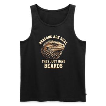Bearded Dragon Bartagame - Men's Premium Organic Tank Top - black - Front - AI Model Male 178 light (178cm)