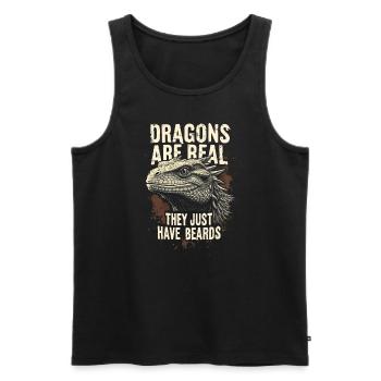 Bearded Dragon Bartagame - Men's Premium Organic Tank Top - black - Front - AI Model Male 178 light (178cm)