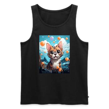 Bengal Cat - Men's Premium Organic Tank Top - black - Front - AI Model Male 178 light (178cm)