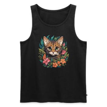 Bengal Cat - Men's Premium Organic Tank Top - black - Front - AI Model Male 178 light (178cm)