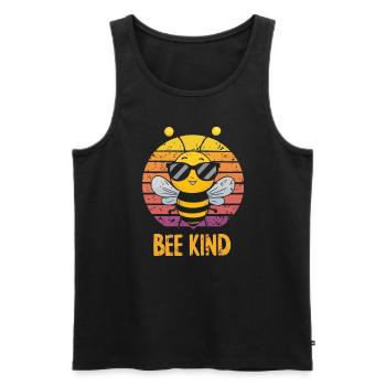 Bee Kind Biene - Männer Premium Bio Tank Top - Schwarz - Vorne - AI Model Male 178 light (178cm)