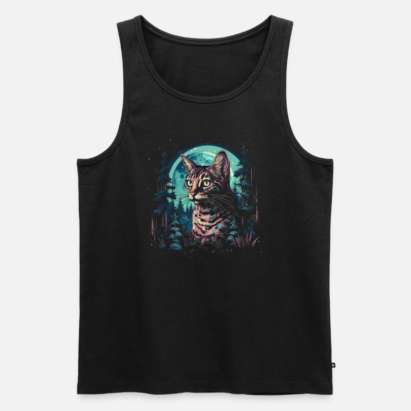 Bengal Katze - Männer Premium Bio Tank Top - Schwarz