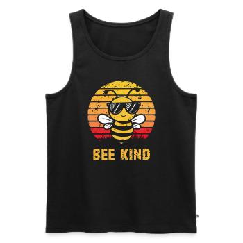 Bee Kind Biene - Männer Premium Bio Tank Top - Schwarz - Vorne - AI Model Male 178 light (178cm)