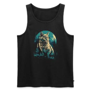 Bengal Cat - Men's Premium Organic Tank Top - black - Front - AI Model Male 178 light (178cm)
