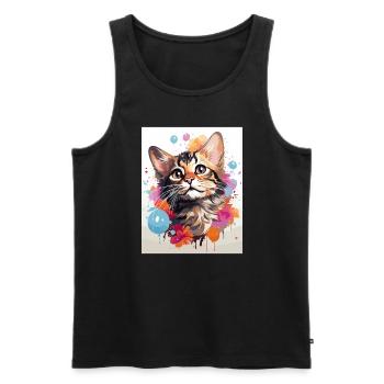 Bengal Cat - Men's Premium Organic Tank Top - black - Front - AI Model Male 178 light (178cm)