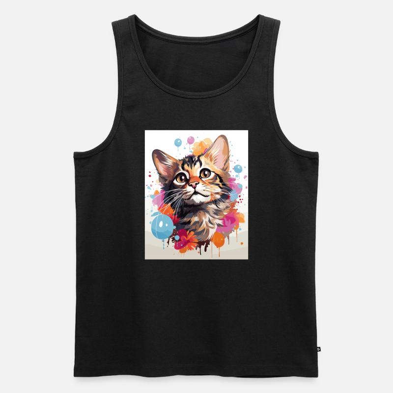Bengal Katze - Männer Premium Bio Tank Top - Schwarz