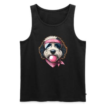 Bernedoodle Chien - Débardeur bio Premium Homme - noir - Devant - Michal (187cm)