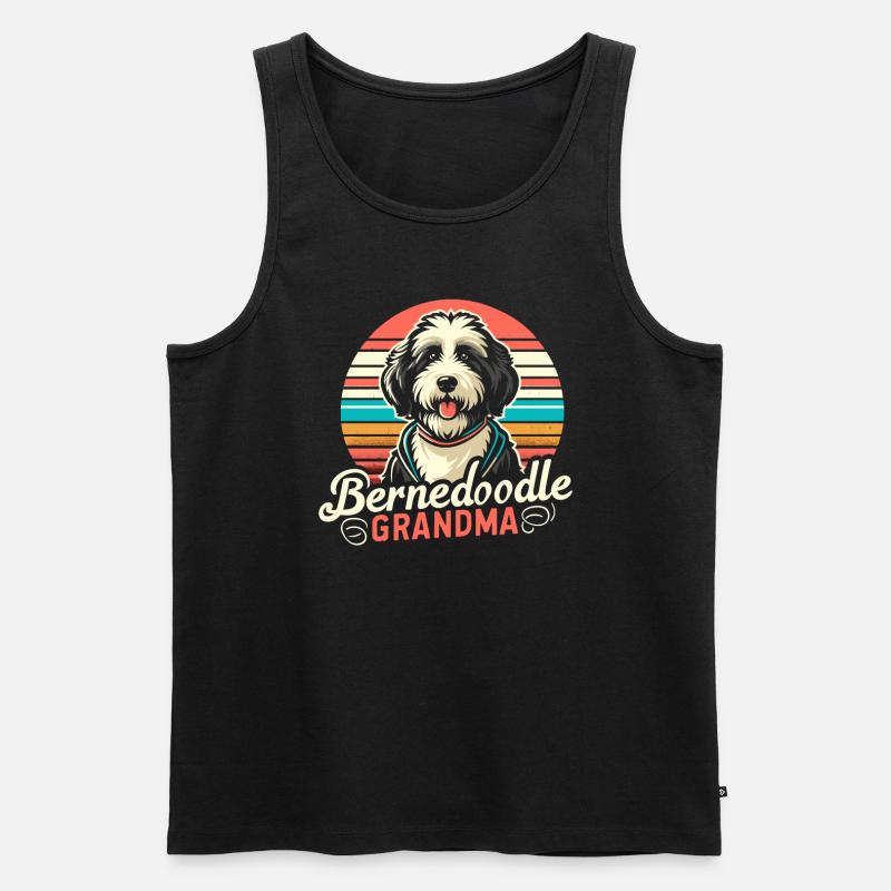 Bernedoodle Hund Oma - Männer Premium Bio Tank Top - Schwarz