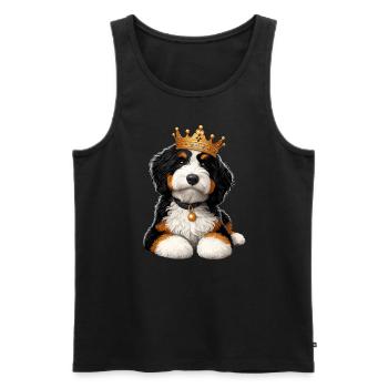 Bernedoodle Chien Couronne - Débardeur bio Premium Homme - noir - Devant - Michal (187cm)