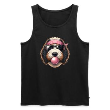 Bernedoodle Chien - Débardeur bio Premium Homme - noir - Devant - Michal (187cm)