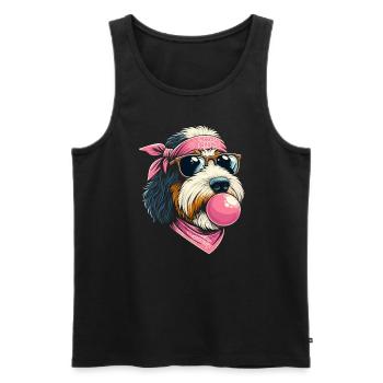 Bernedoodle Dog Chewing Gum - Men's Premium Organic Tank Top - black - Front - AI Model Male 178 light (178cm)