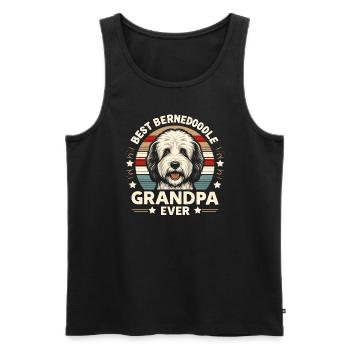 Bernedoodle Chien Grand-père - Débardeur bio Premium Homme - noir - Devant - Michal (187cm)