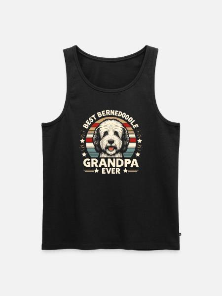 Bernedoodle Hund Opa - Männer Premium Bio Tank Top - Schwarz