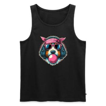 Bernedoodle Chien - Débardeur bio Premium Homme - noir - Devant - Michal (187cm)