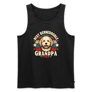 Bernedoodle Chien Grand-père - Débardeur bio Premium Homme - noir - Devant - Michal (187cm)