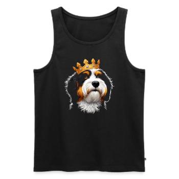 Couronne de chien Bernedoodle - Débardeur bio Premium Homme - noir - Devant - Michal (187cm)