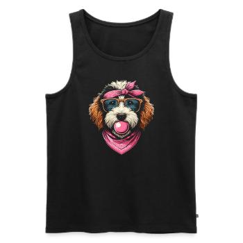 Bernedoodle Chien - Débardeur bio Premium Homme - noir - Devant - Michal (187cm)