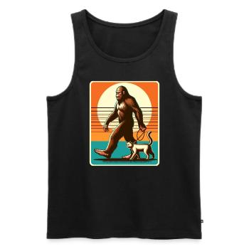 Bigfoot Katze Lustige Bilder - Männer Premium Bio Tank Top - Schwarz - Vorne - Michal (187cm)