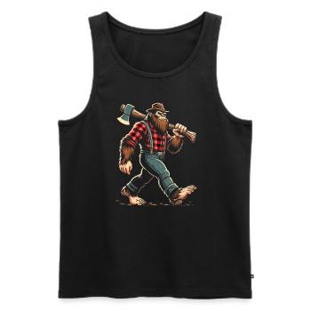 Holzfäller Forstwirt Bigfoot - Männer Premium Bio Tank Top - Schwarz - Vorne - Michal (187cm)