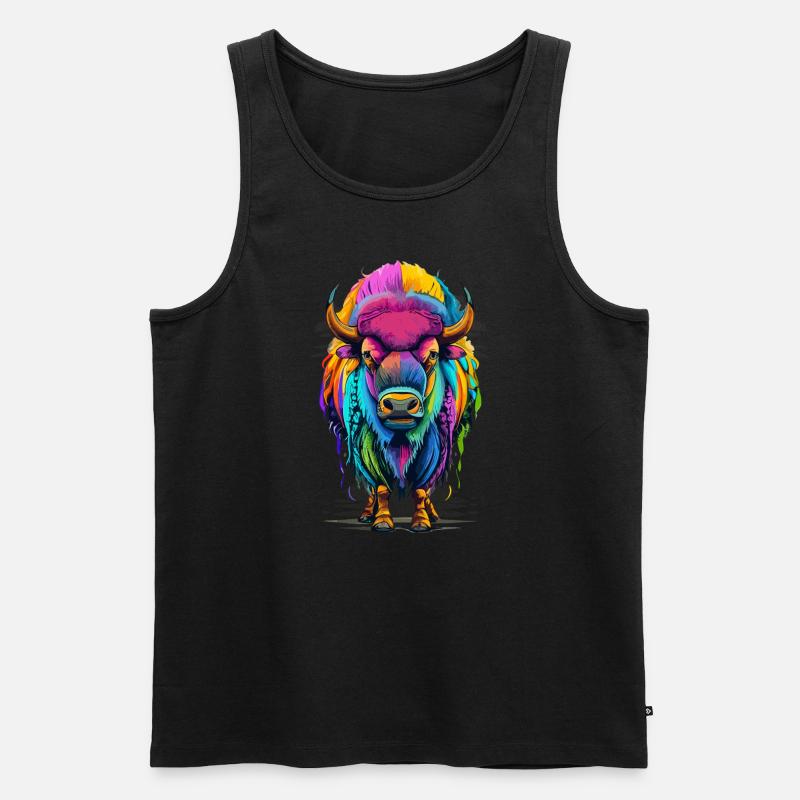 Bison - Männer Premium Bio Tank Top - Schwarz