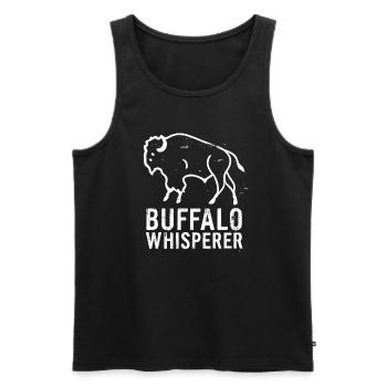 Buffalo Whisperer - Männer Premium Bio Tank Top - Schwarz - Vorne - AI Model Male 178 light (178cm)