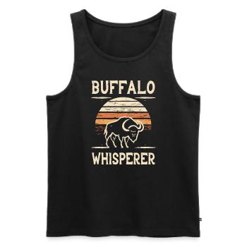 Buffalo Whisperer - Männer Premium Bio Tank Top - Schwarz - Vorne - AI Model Male 178 light (178cm)