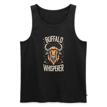 Buffalo Whisperer - Männer Premium Bio Tank Top - Schwarz - Vorne - AI Model Male 178 light (178cm)