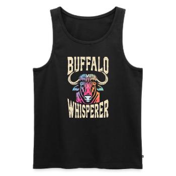 Buffalo Whisperer - Männer Premium Bio Tank Top - Schwarz - Vorne - AI Model Male 178 light (178cm)