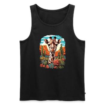 Kamel - Männer Premium Bio Tank Top - Schwarz - Vorne - AI Model Male 178 light (178cm)