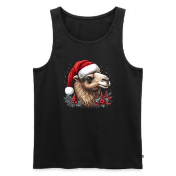 Kamel Weihnachten - Männer Premium Bio Tank Top - Schwarz - Vorne - Michal (187cm)
